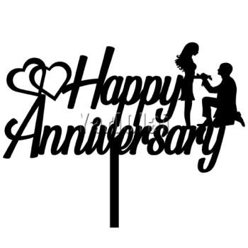 Happy Anniversary Cake Topper -02